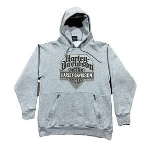 Harley-Davidson Hoodie Small Gray Roughrider Mandan ND Motorcycle Logo